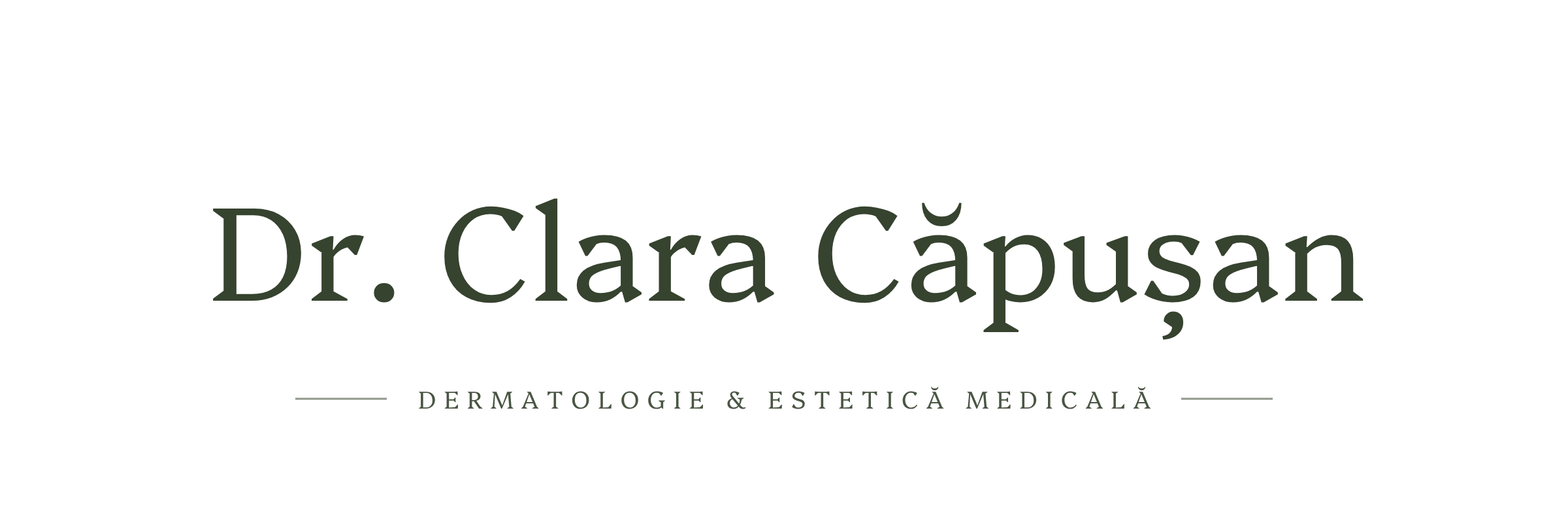 Dr. Clara Căpușan — logo cabinet dermatologie Cluj (transparent)